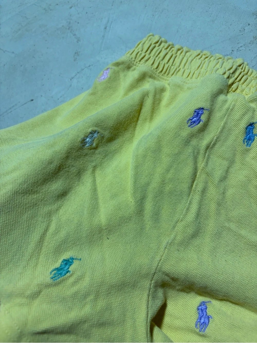 Polo Ralph Lauren Yellow Embroidered Polo Logo Shorts large 12-14